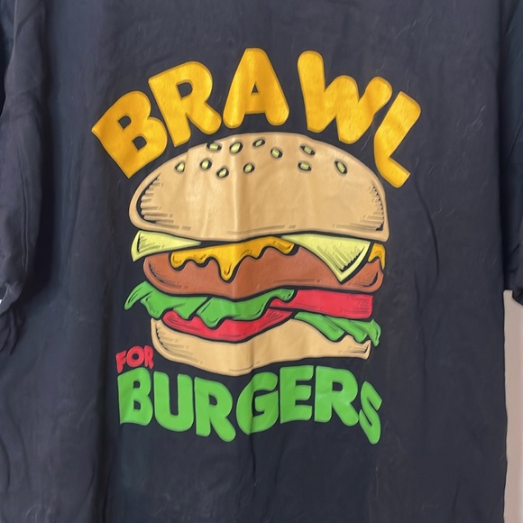 Funny Brawl for Burgers 100% cotton tee - Picture 2 of 5
